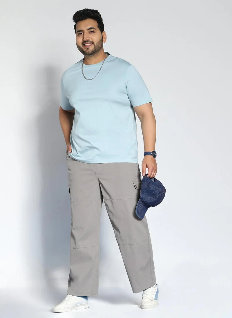 Urbano Fashion  Urbano Plus Men's Grey Loose Baggy Fit Cargo Jogger Chino Pant with 6 Pockets Stretchable for Men | Best Price UAE